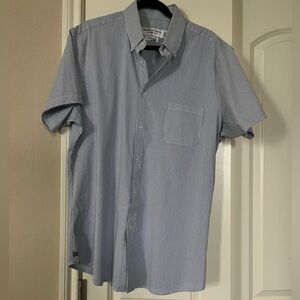 Mizzen+Main Men’s blue and white pinstripe short sleeve shirt XXL trim fit